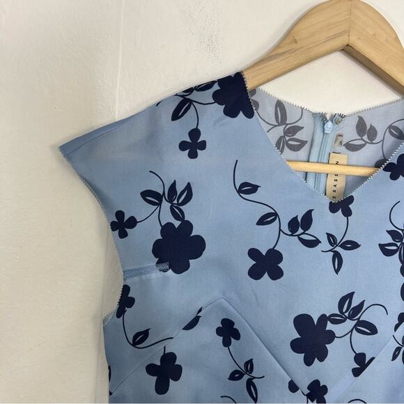 Elle Sasson Holly Colorblock Botanical Floral Silk Cap-Sleeve Dress Size Size 4 - Picture 9 of 16